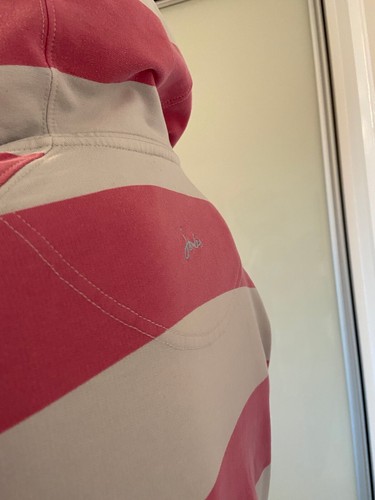 Joules Jumper Ladies Womens Size 12 White Pink Stripe Sweatshirt Hoodie Hoody - Picture 4 of 8