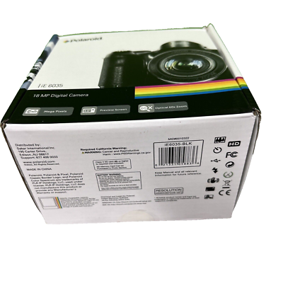 Polaroid iE6035 18MP 60x Optical Zoom Digital Camera , Black