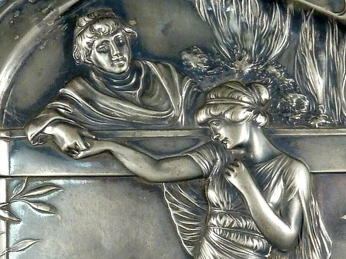 WMF Jugendstil-Wandbild im Relief, Zinn, Wanddeko, Straußenmarke G - Picture 3 of 8