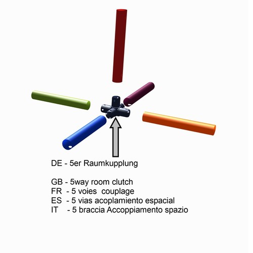 5er Raumkupplung Titangrau Move and stic MAS Spielgerüst Kletterturm Spielturm - Bild 2 von 4