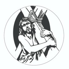 Jesus with Cross Sticker - Decal