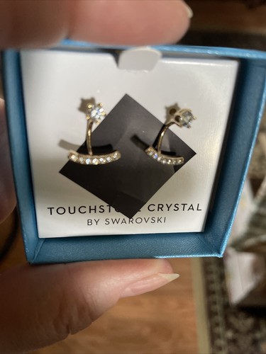 Touchstone Kristall von Swarovski BOTTOM LINE Ohrringe Zirkonia vergoldet - Bild 7 von 12