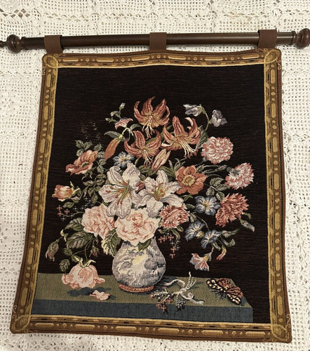 Franklin Mint Tapestry On Pole Summer Marc Waymel 1991 19" x 17" Wall Hanging