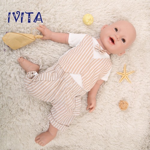 IVITA 20'' Floppy Silicone Reborn Boy Doll Lifelike Newborn Silicone Baby - Picture 4 of 9