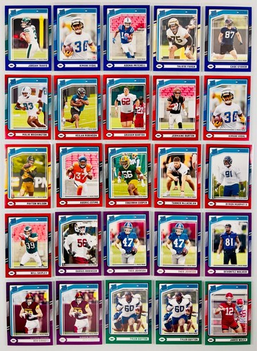 Lote de novato con clasificación de prueba de prensa de fútbol Donruss 2024 (RC) (azul, rojo, verde) - Imagen 2 de 3