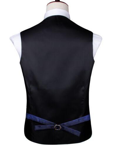 50 Colors Mens Vest Sleeveless V-Neck Pockets Waistcoat Without Tie Set Wedding - Picture 174 of 209