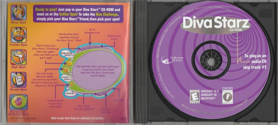 Diva Starz CD-Rom by Mattel Interactive WIN 95/98 & MAC ~ 2000 - Image 3 of 3