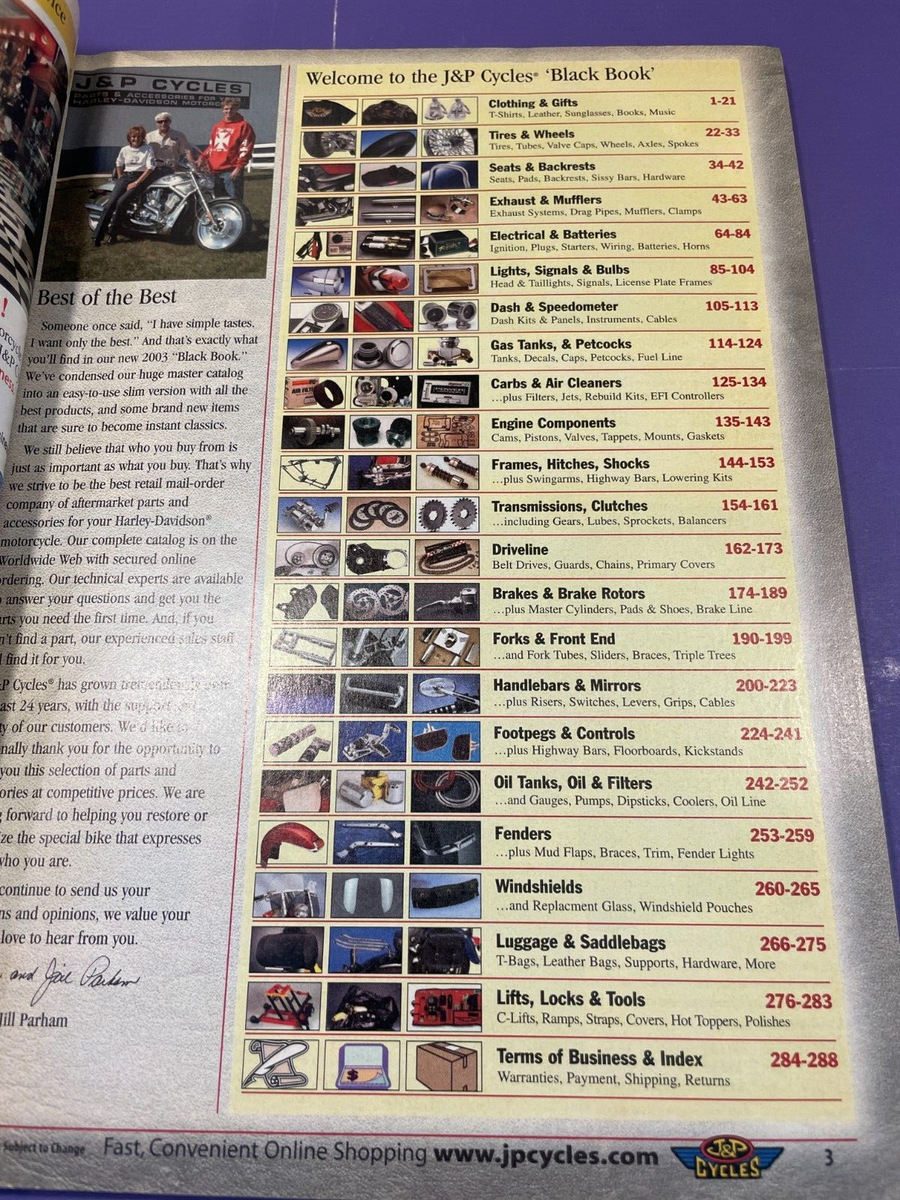 ☆♡ 2003 Black Book J & P Cycles for Harley Davidson Motorcycles