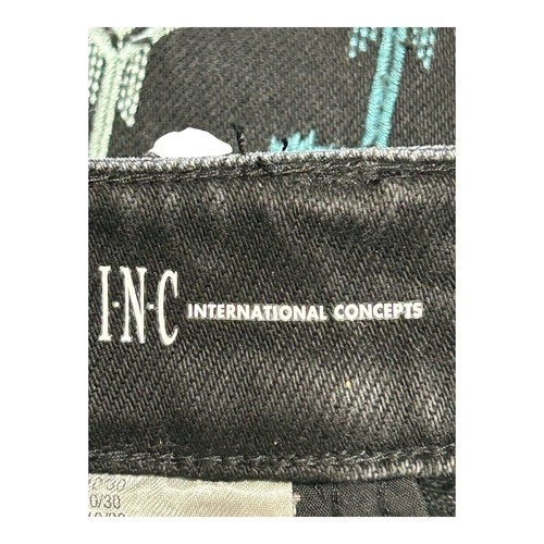 INC Womens Embroidered Denim Shorts 10 Black Wash 30 x 4.5 Boho Southwestern NEW - Picture 18 of 20