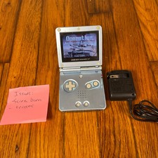 Nintendo Gameboy Advance GBA SP Pearl Blue AGS-101 Handheld Console System READ