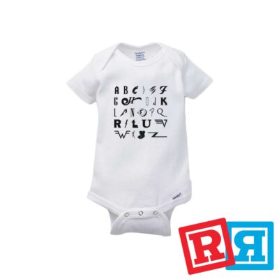 Rock N Roll Alphabet Gerber Baby Onesie  Cotton White Short Sleeve Bodysuit
