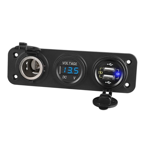 Car Power Socket Panel QC3.0 USB Fast Charger with LED Voltmeter Waterproof - Zdjęcie 16 z 16
