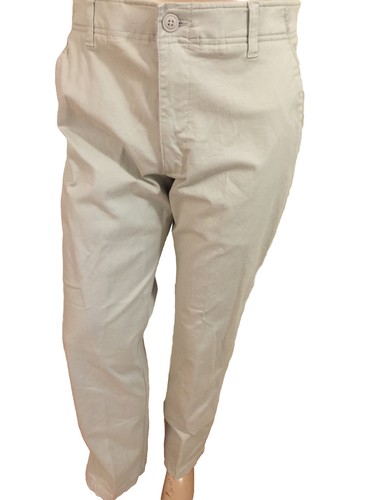 Men Lee Extreme Comfort Straight Fit Pants 33x32 98% Cotton & 2% Spandex Beige