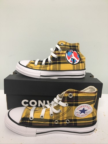yellow plaid converse