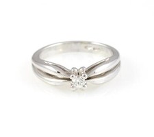 Anello Solitario Recarlo in Oro Bianco 18KT GR. 6,6 e Diamante ct 0.10