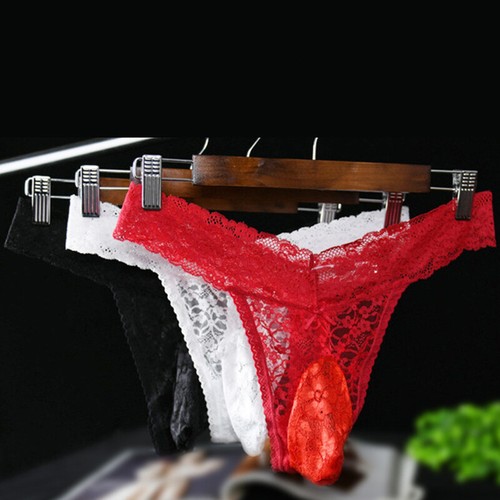 Sexy Tanga de Encaje para Hombres Tanga Calzoncillos Gay Bragas Ropa Interior Lencería Bragas - Imagen 12 de 26