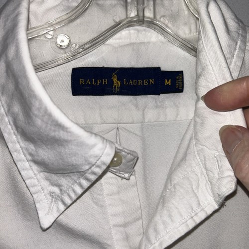 Ralph Lauren Boys Size M White Chambray Long Sleeve Button Down Shirt EUC - Picture 3 of 5