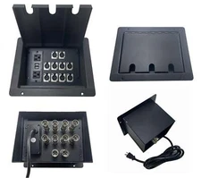 PROCRAFT LARGE 3 HOLE LID FEED-THRU RECESSED Stage Pocket/Floor Box w/ 1) WIRED