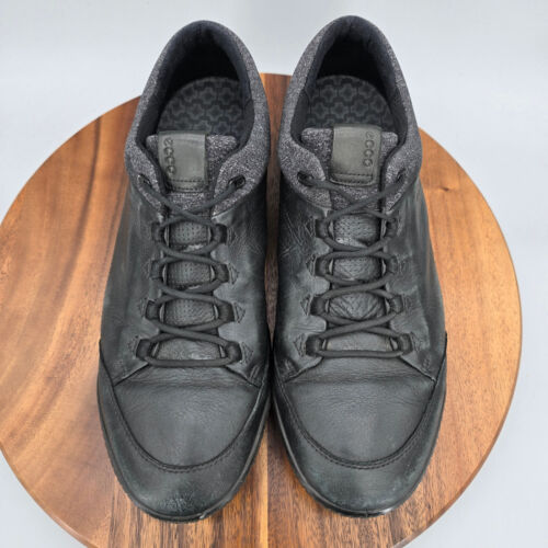 Ecco Golf Shoes Men's 12 46 Black Leather Street Retro Spikeless Sneakers - Picture 5 of 9