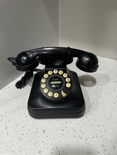 Grand Phone FLASH REDIAL Vintage BLACK Touch Button Retro 1950's Style 
