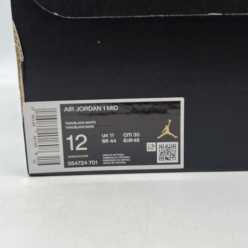 Size 12 - Jordan 1 Mid Reverse Yellow Toe 2022 Brand New Og All - Picture 7 of 7