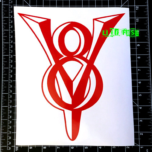 V8 emblema insignia calcomanía pegatina vinilo cabeza plana hot rod muscle car coche clásico - Imagen 2 de 6