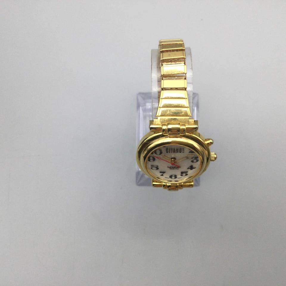 Reloj Gitano Mujer De Colección 28mm Tono Dorado Banda Elástica Lunaglo Batería Nueva Foto 4 de 4