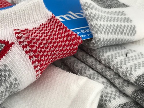 Columbia weiß grau gepolsterte No-Show-Socken für Herren - 6er-Pack $ 39 unverbindliche Preisempfehlung des Herstellers