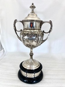 Antique 1910 British Bull Dog Club Trophy w/ base 5 Winners Plaques 1909 - 1913
