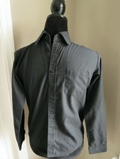 FOUGER SOLID BLACK BUTTON DOWN SHIRT-SIZE 10