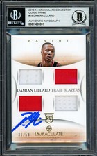 Damian Lillard Auto 2012-13 Panini Immaculate Quad Patch RC 31/50 Beckett