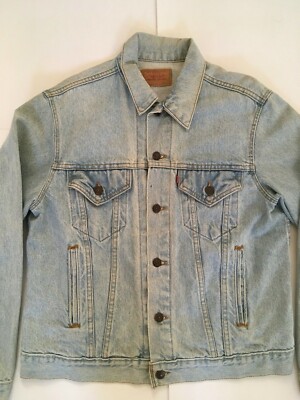 Vintage Levis Mens Red Tab Denim Jean Jacket WPL 423 Sz S Made in