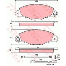 TRW Bremsbelagsatz Scheibenbremse GDB1336 CITROËN XANTIA XM Vorderachse 