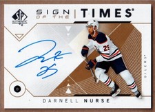 2018-19 SP Authentic Sign of the Times #DN Darnell Nurse AUTO - Edmonton Oilers