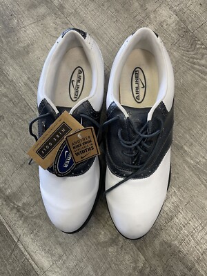 NIKE 'AIRLINER' White and Black Leather Wingtip Golf Shoes