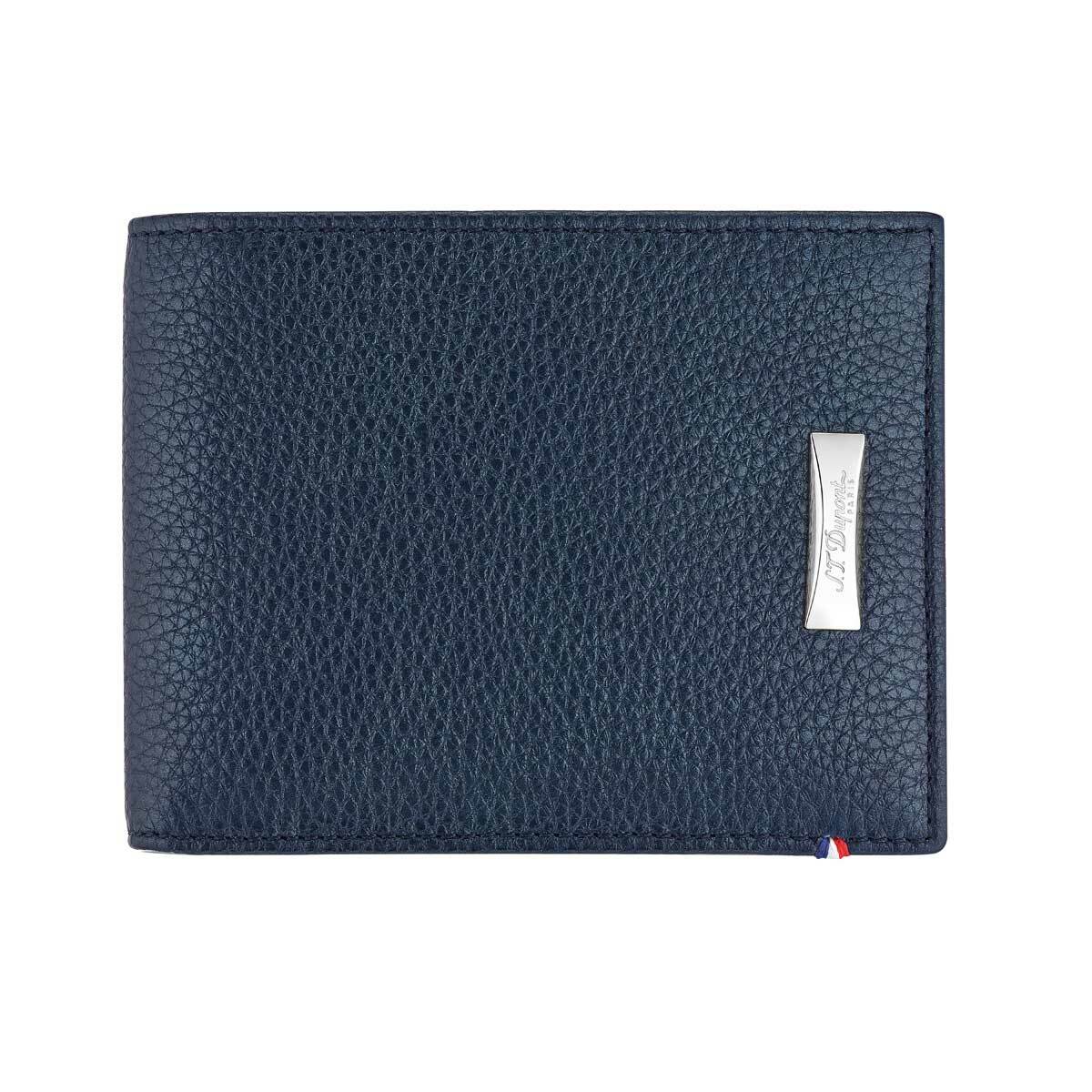 S.T. Dupont Line D 6 Credit Card Wallet, Blue Leather, 180270, New