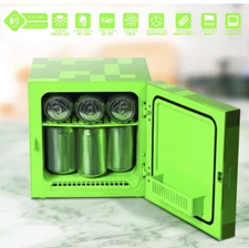 Minecraft Green Creeper 9 Can Mini Fridge 6.7L 1 Door Ambient Lighting