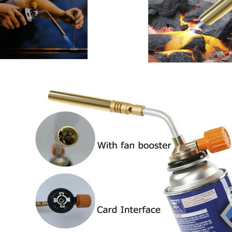 1 pcs Gas Blow Torch Twin Brazing Flame Gun Lighter Soldering Welding Iron