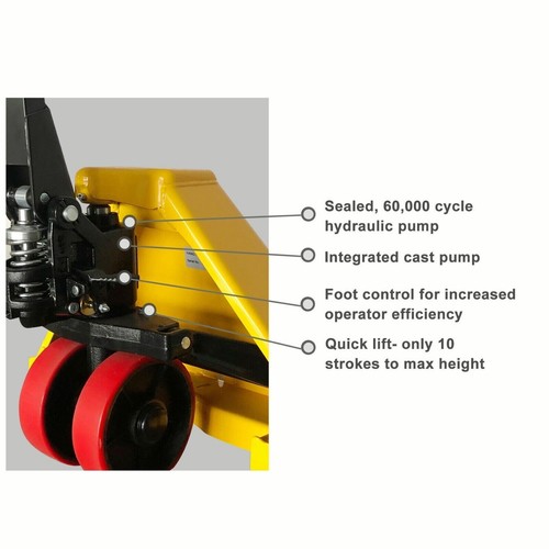 Manual Pallet Jack 2 PCS 6600lb Hand Pallet Truck W/ Hydraulic Pump 48x27" Fork - Picture 6 of 7