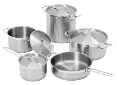 9-teiliges Edelstahl Kochtopf-Set - NEU Bartscher CNS Profi Topf Set + Pfanne
