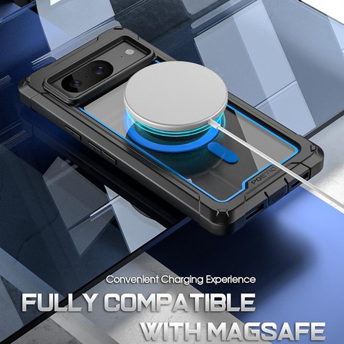 For Google Pixel 8 MagPro Case Full-Body Shockproof Rugged Clear Cover Blue - 第 6/6 張圖片