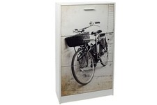 Scarpiera in legno con disegno bicicletta