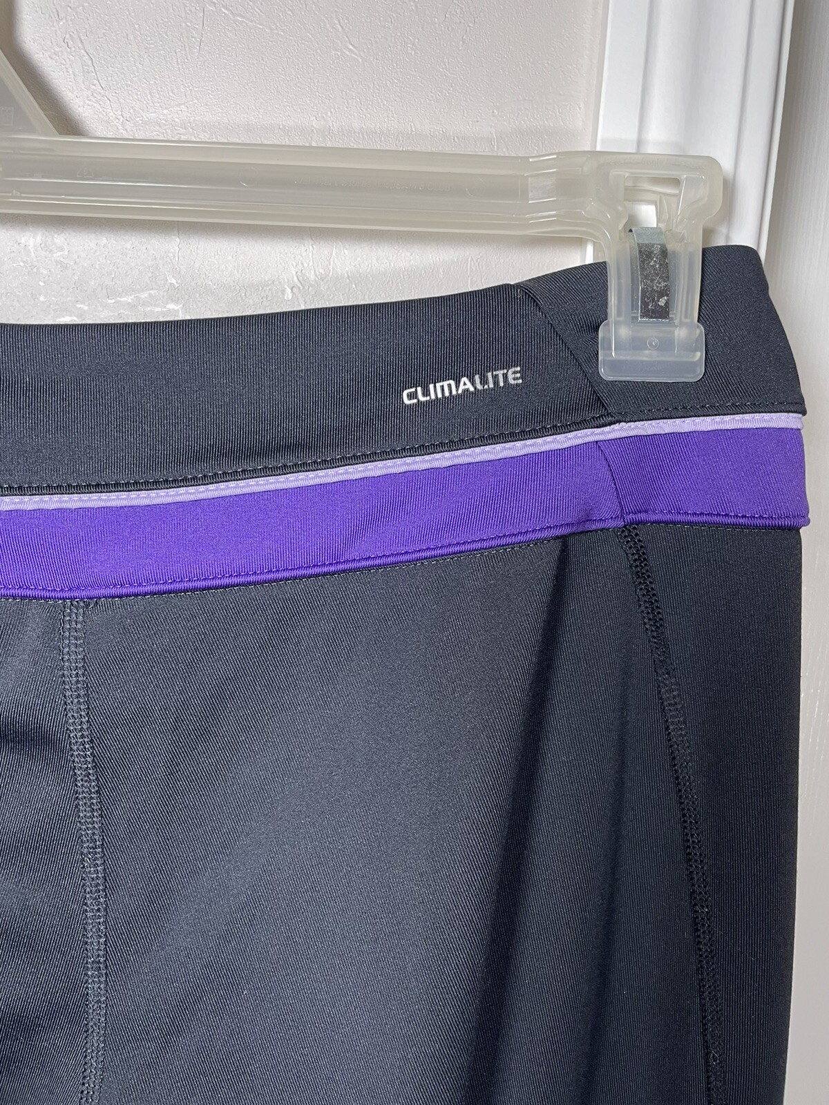 Adidas Climalite Athletic Pants Medium Gray Purple Yoga Pants Flare Leg
