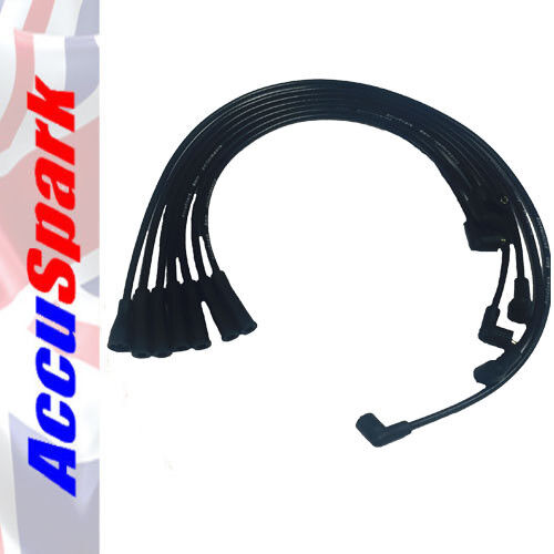 Genuine AccuSpark 8mm BLACK Silicon High Performance HT Leads, FORD V6 COLOGNE - Picture 1 of 2