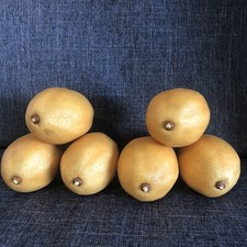 Artificial Large Lemons Brown Stem Lot of 6 Summer Decor, Staging, Craft Project
