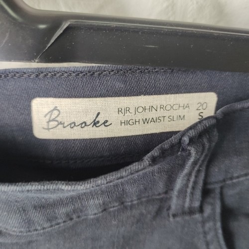 Pantalones de mezclilla RJR John Rocha Brooke negros cintura alta ajustados para dama. ELASTIZADO Talla UK - Imagen 4 de 9
