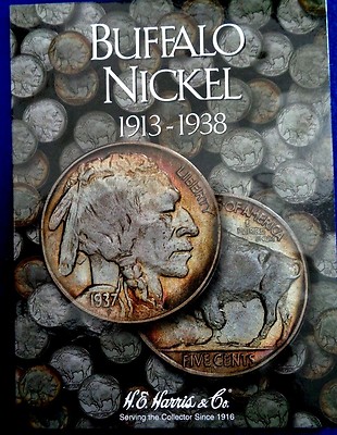 H.E. Harris Buffalo Nickel 1913 -1938 Coin Folder, Album Book #2678