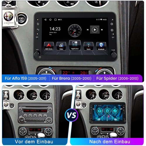 Autoradio Für Alfa Romeo 159 Sportwagen Brera Spider Android 14 Carplay GPS 32GB - Bild 5 von 14
