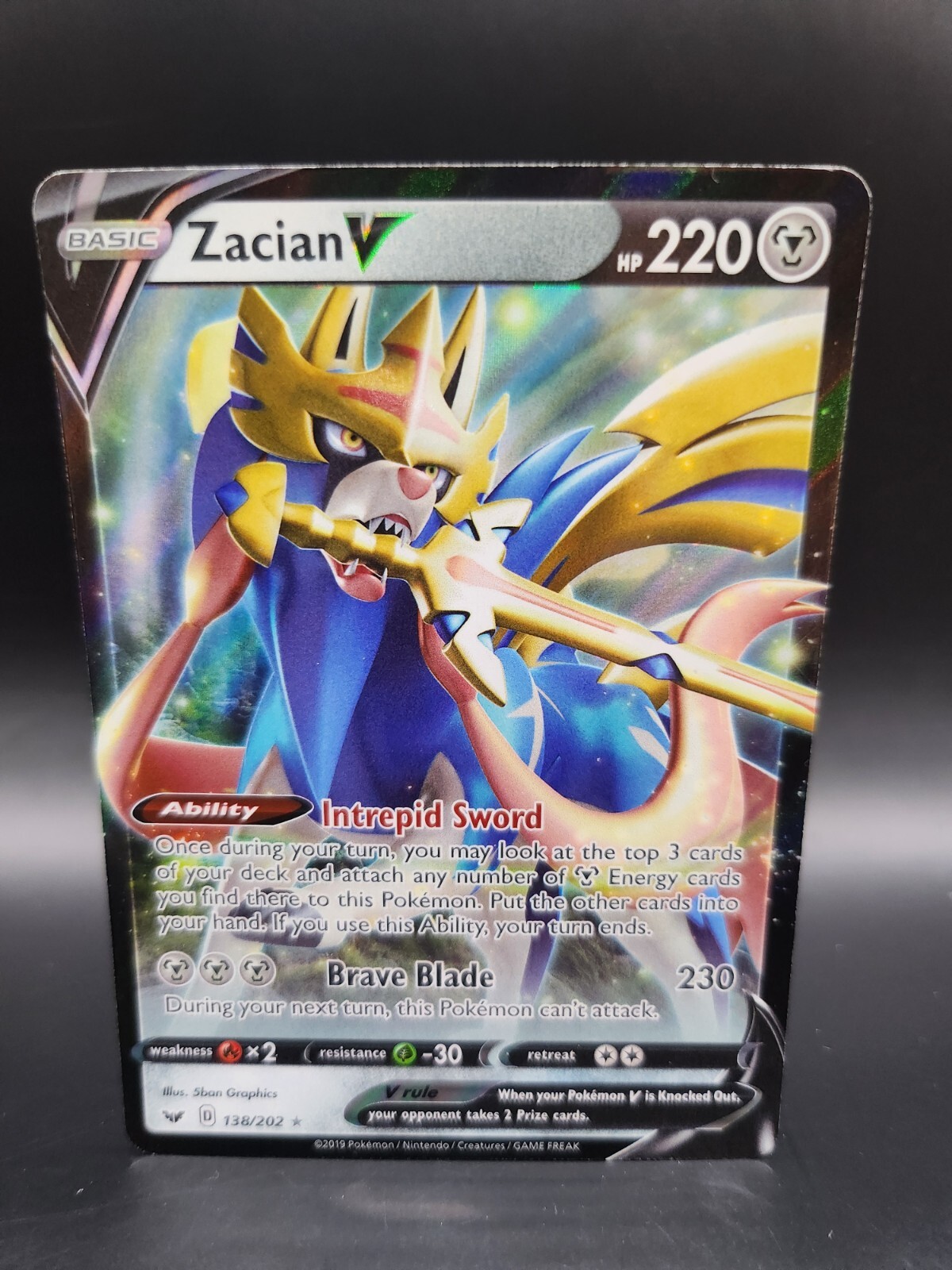 Pokémon TCG Zacian V Sword & Shield 138/202 Holo Ultra Rare