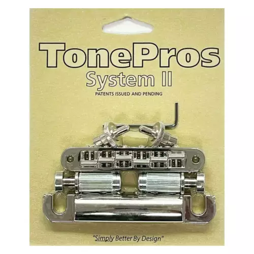 TonePros Nashville Complete Un-Notched Bridge & Tailpiece Set LPCS02-C Chrome